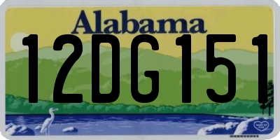 AL license plate 12DG151