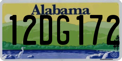 AL license plate 12DG172