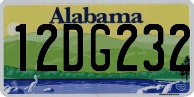 AL license plate 12DG232