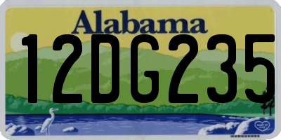 AL license plate 12DG235
