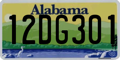 AL license plate 12DG301