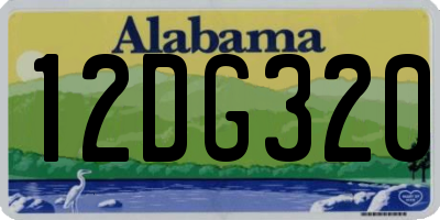 AL license plate 12DG320