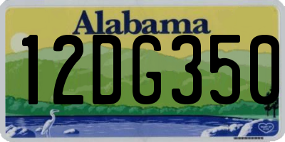 AL license plate 12DG350