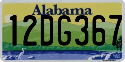 AL license plate 12DG367