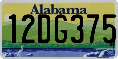 AL license plate 12DG375