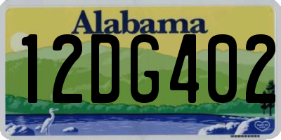 AL license plate 12DG402