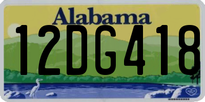 AL license plate 12DG418