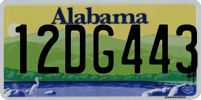 AL license plate 12DG443