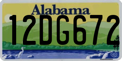 AL license plate 12DG672