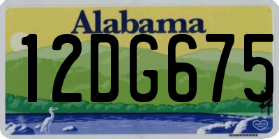 AL license plate 12DG675