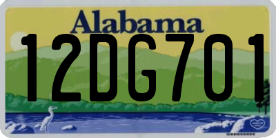 AL license plate 12DG701