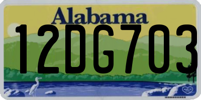 AL license plate 12DG703