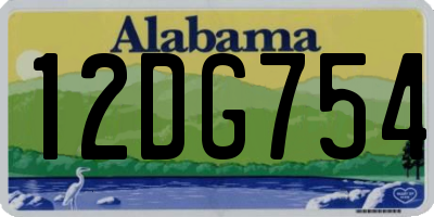 AL license plate 12DG754