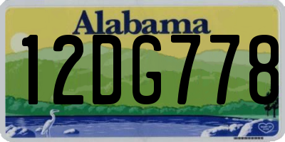 AL license plate 12DG778