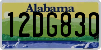 AL license plate 12DG830