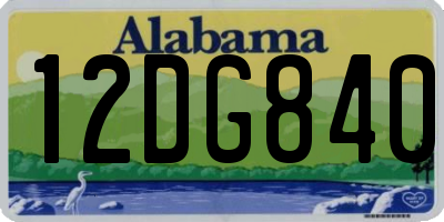 AL license plate 12DG840