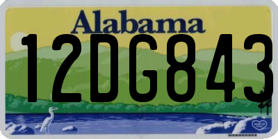 AL license plate 12DG843