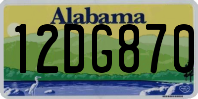 AL license plate 12DG870