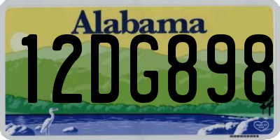 AL license plate 12DG898