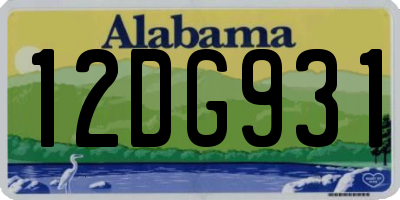 AL license plate 12DG931