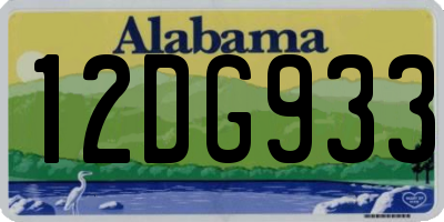 AL license plate 12DG933