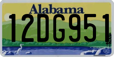 AL license plate 12DG951