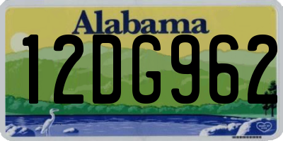 AL license plate 12DG962