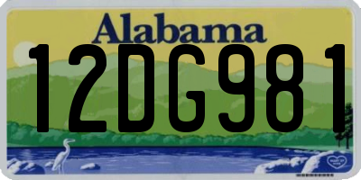 AL license plate 12DG981