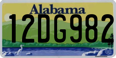 AL license plate 12DG982