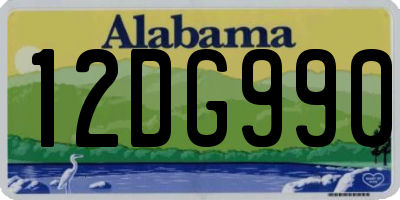 AL license plate 12DG990