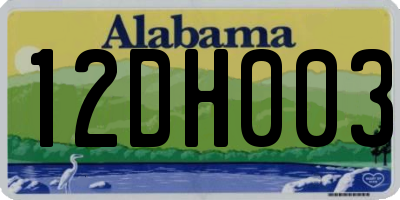 AL license plate 12DH003