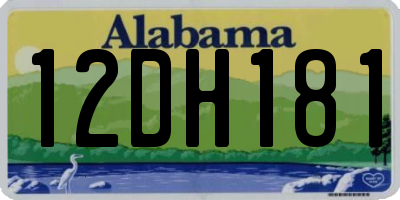 AL license plate 12DH181