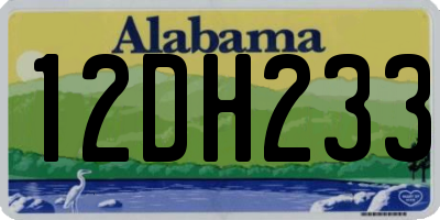 AL license plate 12DH233