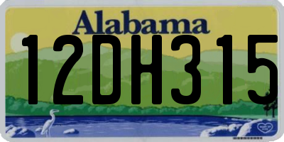 AL license plate 12DH315