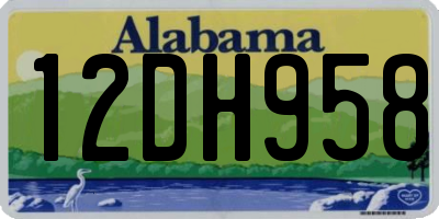 AL license plate 12DH958