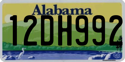 AL license plate 12DH992
