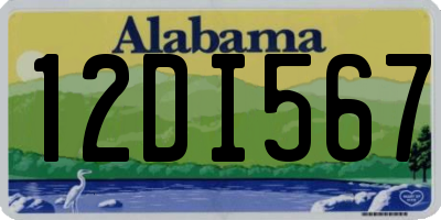 AL license plate 12DI567