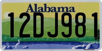 AL license plate 12DJ981