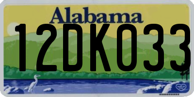 AL license plate 12DK033
