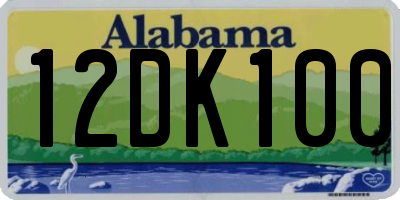 AL license plate 12DK100