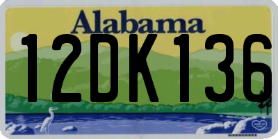 AL license plate 12DK136