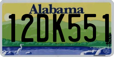 AL license plate 12DK551
