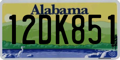 AL license plate 12DK851