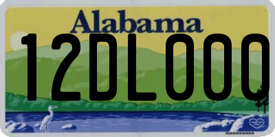 AL license plate 12DL000