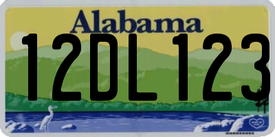 AL license plate 12DL123