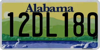 AL license plate 12DL180