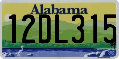 AL license plate 12DL315