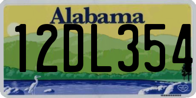AL license plate 12DL354