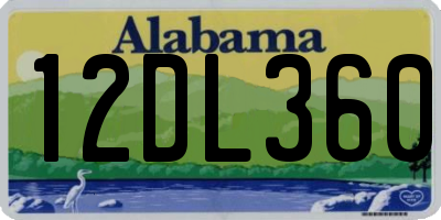 AL license plate 12DL360