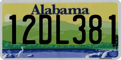 AL license plate 12DL381